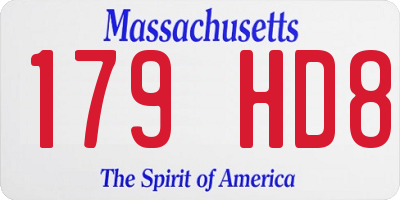 MA license plate 179HD8