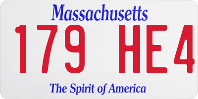 MA license plate 179HE4