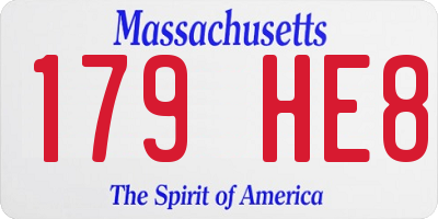 MA license plate 179HE8