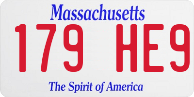 MA license plate 179HE9