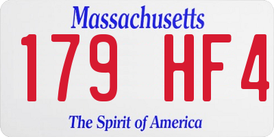 MA license plate 179HF4