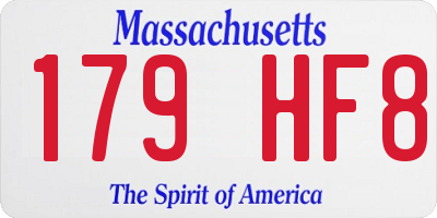 MA license plate 179HF8