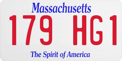 MA license plate 179HG1