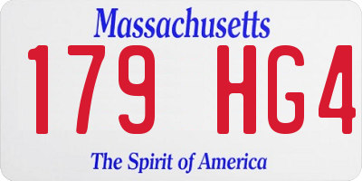 MA license plate 179HG4