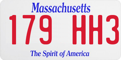MA license plate 179HH3