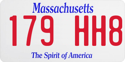 MA license plate 179HH8
