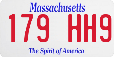 MA license plate 179HH9