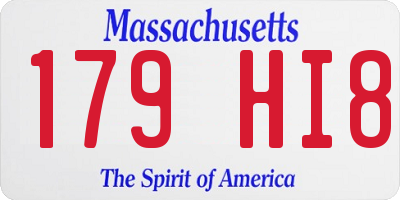 MA license plate 179HI8