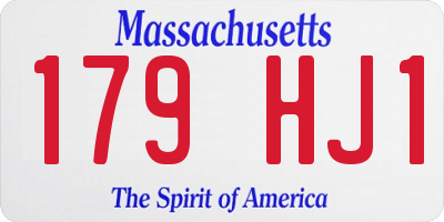 MA license plate 179HJ1