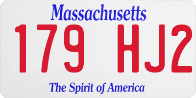 MA license plate 179HJ2