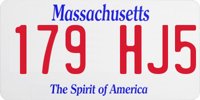 MA license plate 179HJ5