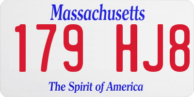 MA license plate 179HJ8