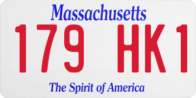 MA license plate 179HK1
