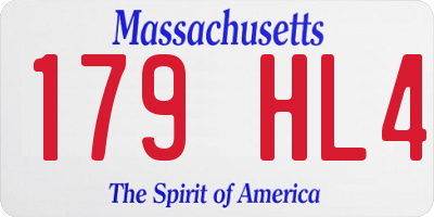 MA license plate 179HL4
