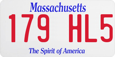 MA license plate 179HL5