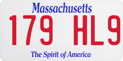 MA license plate 179HL9