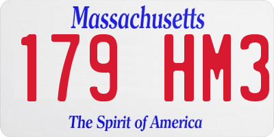 MA license plate 179HM3