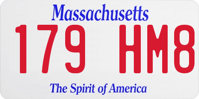 MA license plate 179HM8