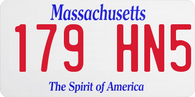 MA license plate 179HN5
