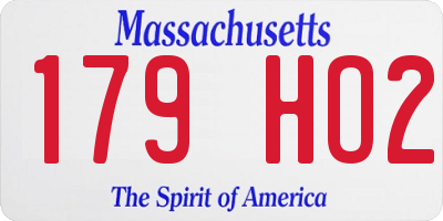 MA license plate 179HO2