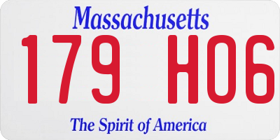 MA license plate 179HO6
