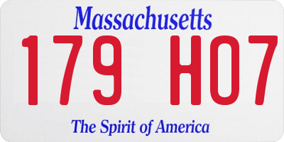 MA license plate 179HO7