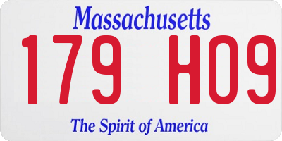 MA license plate 179HO9