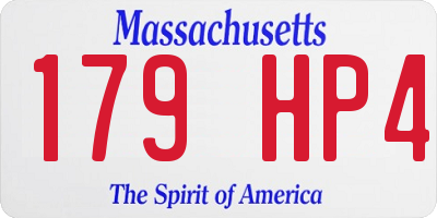 MA license plate 179HP4