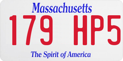 MA license plate 179HP5