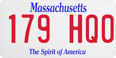 MA license plate 179HQ0