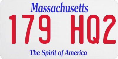 MA license plate 179HQ2