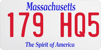 MA license plate 179HQ5