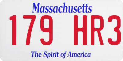 MA license plate 179HR3