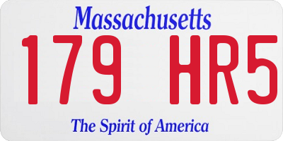 MA license plate 179HR5