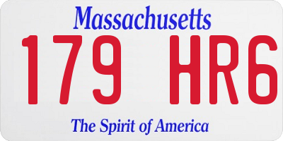 MA license plate 179HR6
