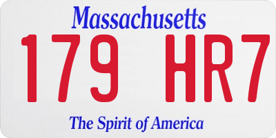 MA license plate 179HR7
