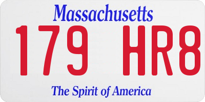 MA license plate 179HR8