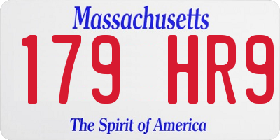 MA license plate 179HR9