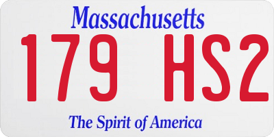 MA license plate 179HS2