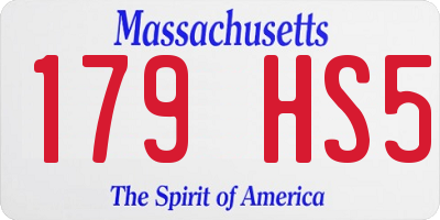 MA license plate 179HS5