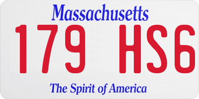 MA license plate 179HS6