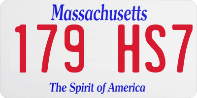 MA license plate 179HS7