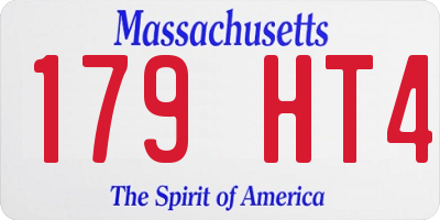 MA license plate 179HT4