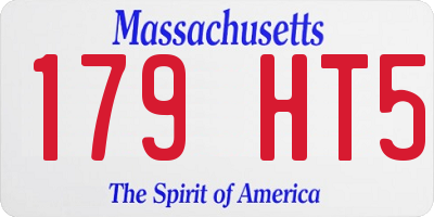 MA license plate 179HT5