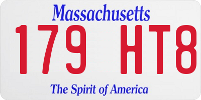 MA license plate 179HT8