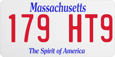 MA license plate 179HT9