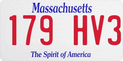 MA license plate 179HV3