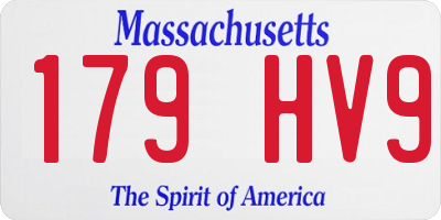 MA license plate 179HV9