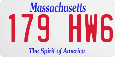 MA license plate 179HW6