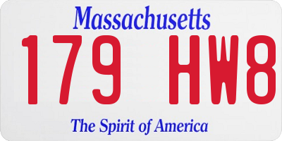 MA license plate 179HW8